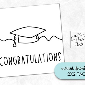 Congratulations Graduate - Printable Graduation Tag - Cookie Tag - Gift ...