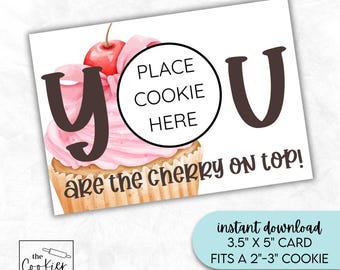 You are the Cherry on Top - 3,5 "x 5" druckbare Mini Keks Karte - Valentinstag - Geschenkanhänger - Instant Download