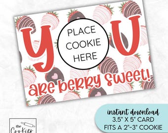 You are Berry Sweet - 3,5 "x 5" druckbare Mini Keks Karte - Valentinstag - Geschenkanhänger - Instant Download