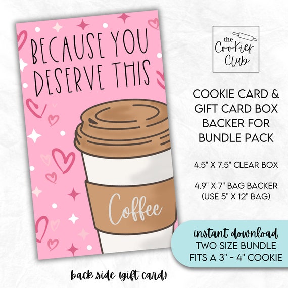 Mom Fuel Printable Cookie Card Coffee Gift Card Holder Combo