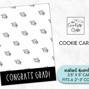 Congrats Grad V2 - 3,5 &quot;x 5&quot; druckbare Mini-Cookie-Karte - Graduierung - Sofortiger Download - Geschenkanhänger