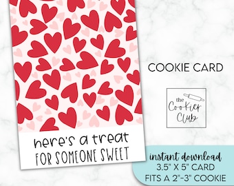 Treat for Someone Sweet - 2024 - 3,5 "x 5" druckbare Mini Keks Karte - Valentinstag - Geschenkanhänger - Instant Download