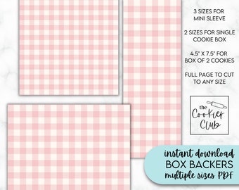 Pink Plaid - Printable Box Backer - Mehrere Größen - Instant Download - Valentinstag - Cookie Box Backers