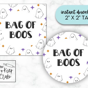 Bag of Boos V2 - Printable Treat Tag - Cookie Tag -Digital Download - Halloween- 2x2 Gift Tag