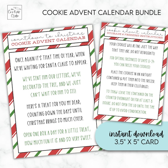 Calendar 196 Days From Today Cookie Advent Calendar Poem Freezing - Main Image