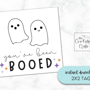 You&#39;ve Been Booed V2 - Printable Treat Tag - Cookie Tag -Digital Download - Halloween- 2x2 Gift Tag