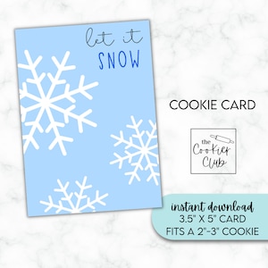 Let it Snow - 3.5&quot; x 5&quot; Printable Mini Cookie Card - Treat Tag -Christmas/Winter - Instant Download