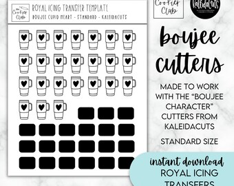 Boujee Charaktere (für Kaleidacuts Ausstechformen) - Royal Icing Transfer Sheet - Standardgröße - Zum Dekorieren von Keksen - Weihnachtskekse