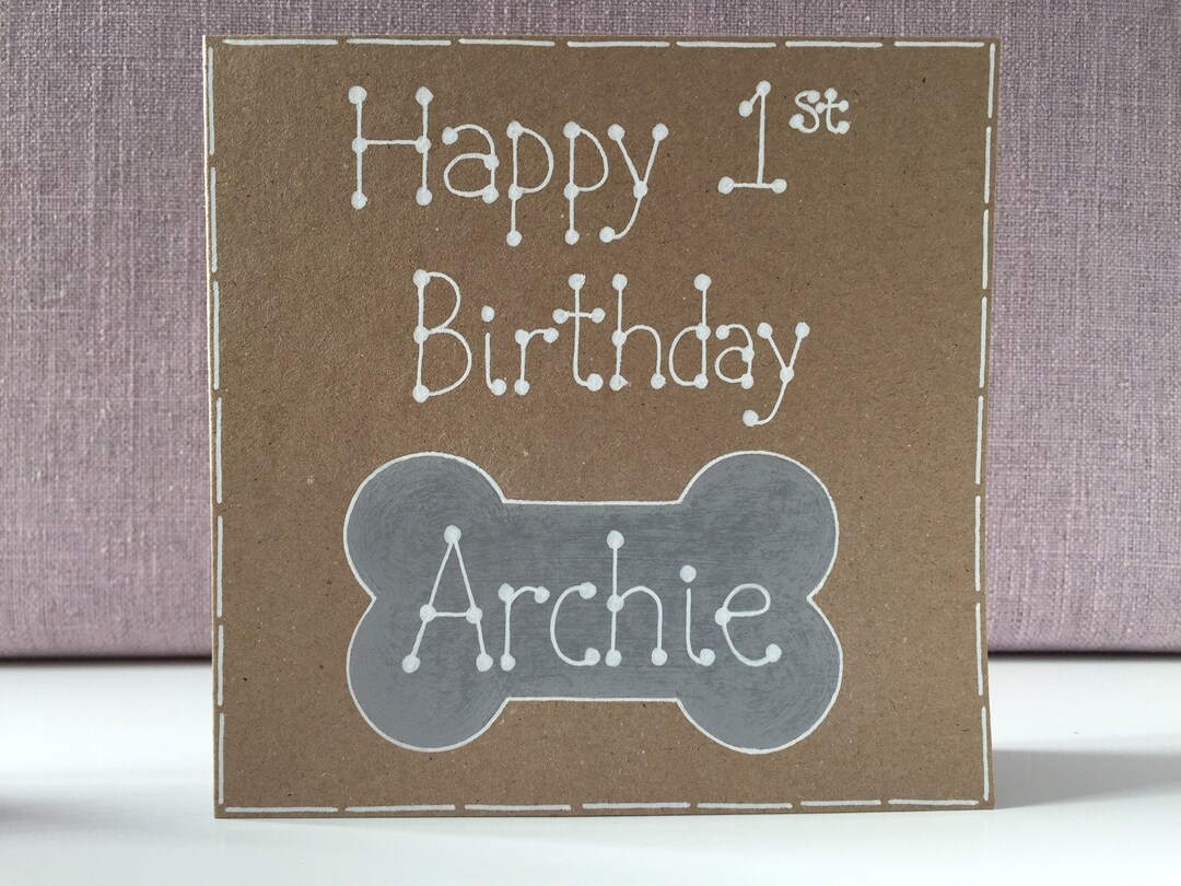 Handmade Personalised Dog Bone Birthday Card Personalised Etsy