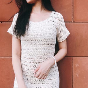 Patrón de ganchillo / Vestido corto Landa / Diseño de encaje / Tallas inclusivas / Confección a medida imagen 1