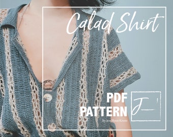 Chemise Calad | Patron au crochet | Chemise boutonnée | Modèle de dentelle au crochet pour une chemise d'été légère et drapée