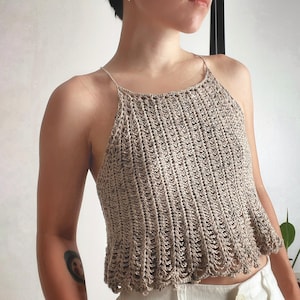Patron au crochet Ferny | Robe courte à volants sur mesure PDF | Débardeur d'été dos croisé