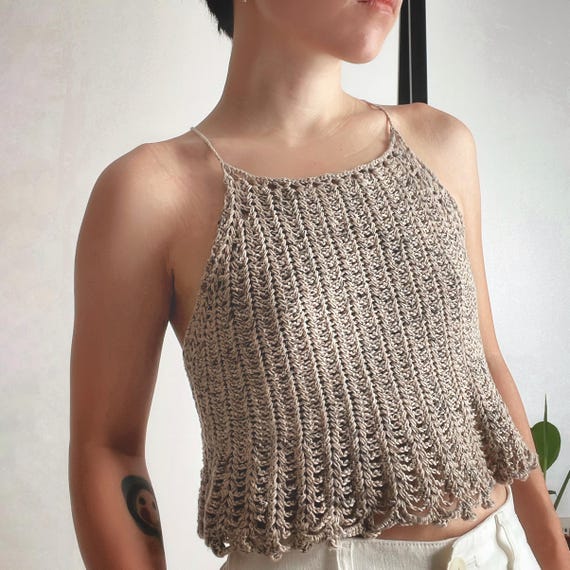 Ferny Crochet Pattern | Made-to-Measure Ruffle Crop PDF | Cross Back Summer Tank