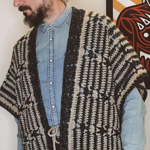 Crochet Menswear Cardigan Pattern: Unisex Haori Kimono (PDF Pattern)