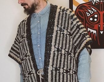 Crochet Menswear Cardigan Pattern: Unisex Haori Kimono (PDF Pattern)