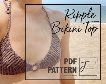 Crochet Pattern for Bikini Top | Ripple Bikini | Made to measure | Adjustable for all sizes | Beginner friendly | Water-adaptable