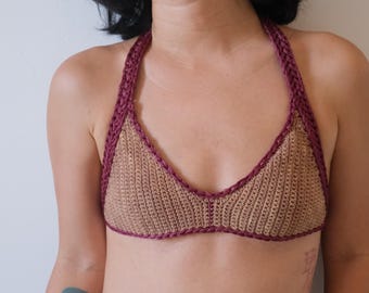 Ore Bikini Crochet Pattern | Minimalist Halter Top, Summer Bralette (PDF Download)