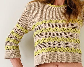 Miele Crochet Top Pattern | Mesh Sweater or Jumper | Lightweight Crochet Design
