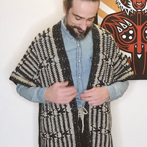 Crochet Pattern Unisex Cardigan Crochet menswear DIY boyfriend gift His Harvest Cardigan Kimono Haori image 2