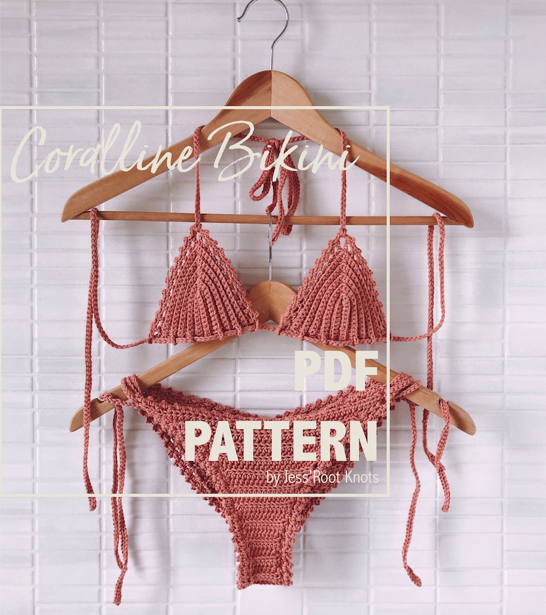 Crochet Pattern for Bikini Set Adjustable for all sizes Beginner friendly Water-adaptable image 1