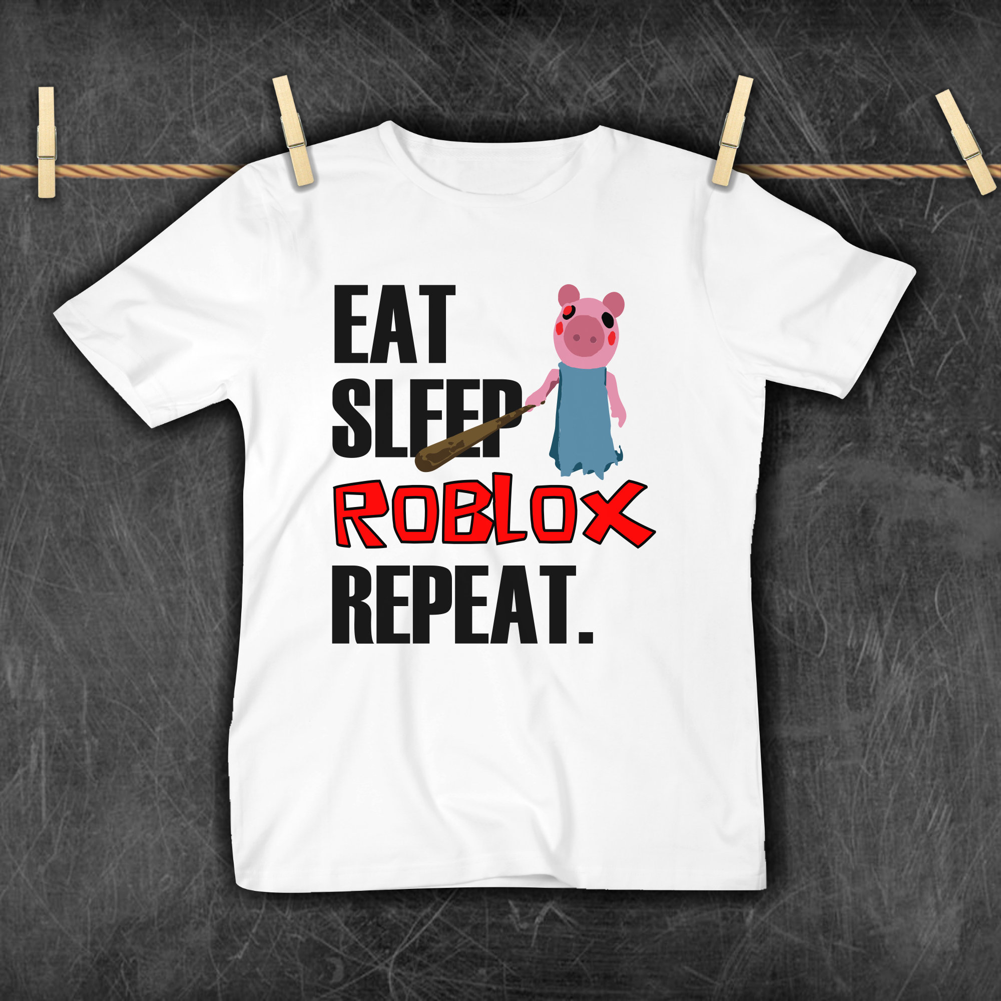 Eat Sleep Roblox Repeat Piggy Character Funny Children S Etsy - cool funny roblox characters