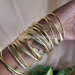 Raw Brass bangles, 5 Set of bangle For Woman, Stackable Bracelets, Boho Statement Bangle, Design bangle, Adjustable Bracelet Brass Jewelry