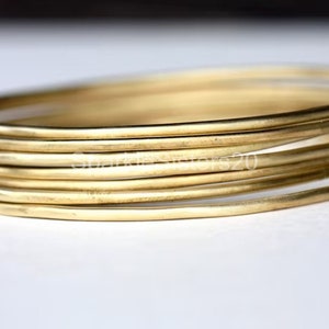 Solid Brass Stacking Bangles - Semanario Bracelet Set