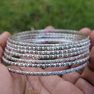 Pulseiras empilháveis em prata de lei, joias boho feitas à mão, conjunto de 7