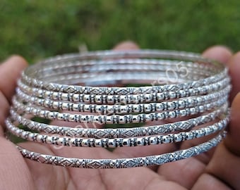 Pulseiras empilháveis em prata de lei, joias boho feitas à mão, conjunto de 7