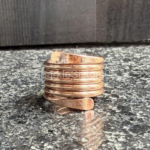 Spiral Copper Ring, Hammered Ring, Solid Copper Ring Finger Ring, Solid Copper Ring ,  Copper Adjustable ring, Toe Copper Ring, Wedding Gift