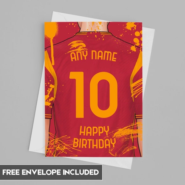 Biglietto d'auguri Roma | Biglietto d'auguri personalizzato Roma | Idee per il compleanno dei tifosi di calcio 2023