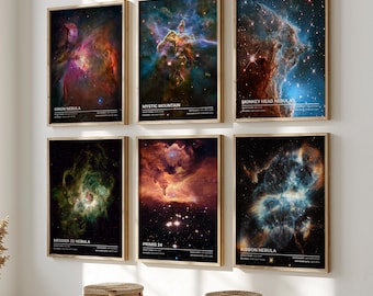 James Webb Space Telescope Poster Set: NASA Hubble, Nebula Prints