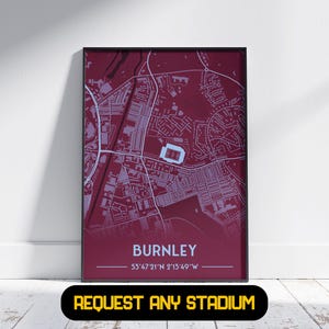 Burnley Stadium-cadeau - voetbalpostercadeau, cadeau voor hem/haar, Burnley-cadeau