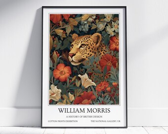 Cheetah William Morris Wall Art: Vintage Poster, Floral Art Print