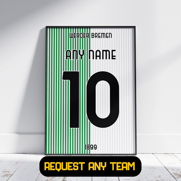 Werder Bremen Gift Personalised - Football Print, Poster/Canvas/Acrylic/Metal Gift For Him, Gift For Dad, Gift For Son, Werder Bremen Gift