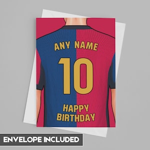 Barcelona Geburtstagskarte | Barcelona personalisierte Geburtstagskarte | Vatertag, Muttertag | Fußball Fan Geburtstag Ideen 2024