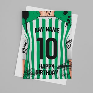 Carte d'anniversaire du vrai Betis | Carte d'anniversaire personnalisée Real Betis | Fête des pères, fête des mères | Idées d'anniversaire pour les fans de football 2024