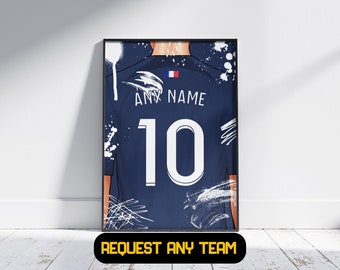 PSG Gift Personalised - Football Poster Print, Gift For Him, Gift For Dad, Gift For Son, PSG Gift Present