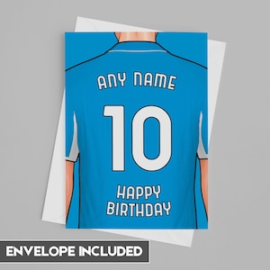 Cartão de aniversário Napoli | Cartão de aniversário personalizado Napoli | Dia dos pais, Dia das mães | Ideias de aniversário para fãs de futebol 2024