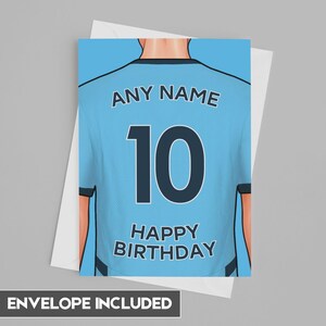 Tarjeta de cumpleaños del Manchester City / Tarjeta de cumpleaños personalizada del Manchester City / Día del padre, Día de la madre / Ideas de cumpleaños para fanáticos del fútbol 2024