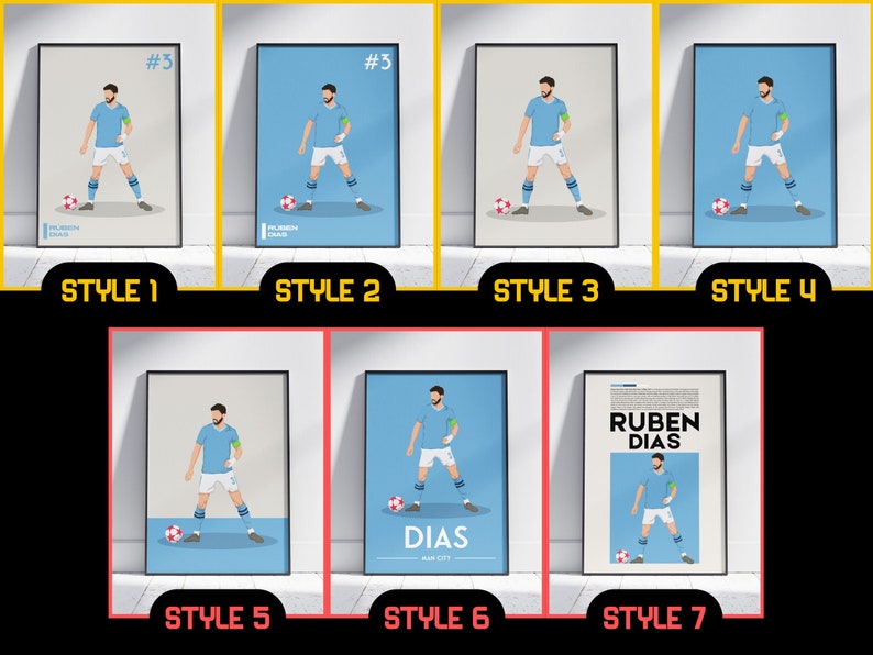 Rúben Dias Man City Football Poster Gift, Gift For Him/Her, Man City Gift image 2