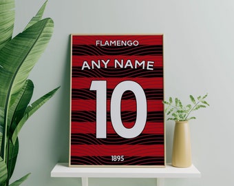 Flamengo Shirt Personalised - Football Poster Gift, Gift For Him/Her, Flamengo Gift