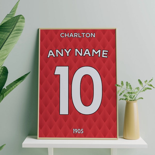 Charlton Shirt Personalised - Football Poster Gift, Gift For Him/Her, Charlton Gift