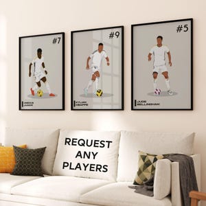 Real Madrid Geschenkset - Fußball Poster Geschenk, Geschenk für Sohn/Tochter, Real Madrid Poster Bundle, Poster gerahmte Leinwand