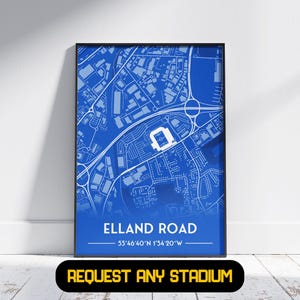 Cadeau pour le stade de Leeds - Poster de football, Cadeau pour lui/elle, Cadeau de Leeds