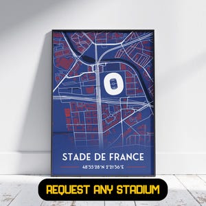 Stadioncadeau Frankrijk - cadeau voetbalposter, cadeau voor hem/haar, cadeau Frankrijk