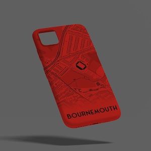Stade de Bournemouth - Coque de téléphone, iPhone, Samsung, Google Pixel, cadeau pour lui, cadeau pour papa, cadeau pour fils, cadeau de Bournemouth, conception de carte