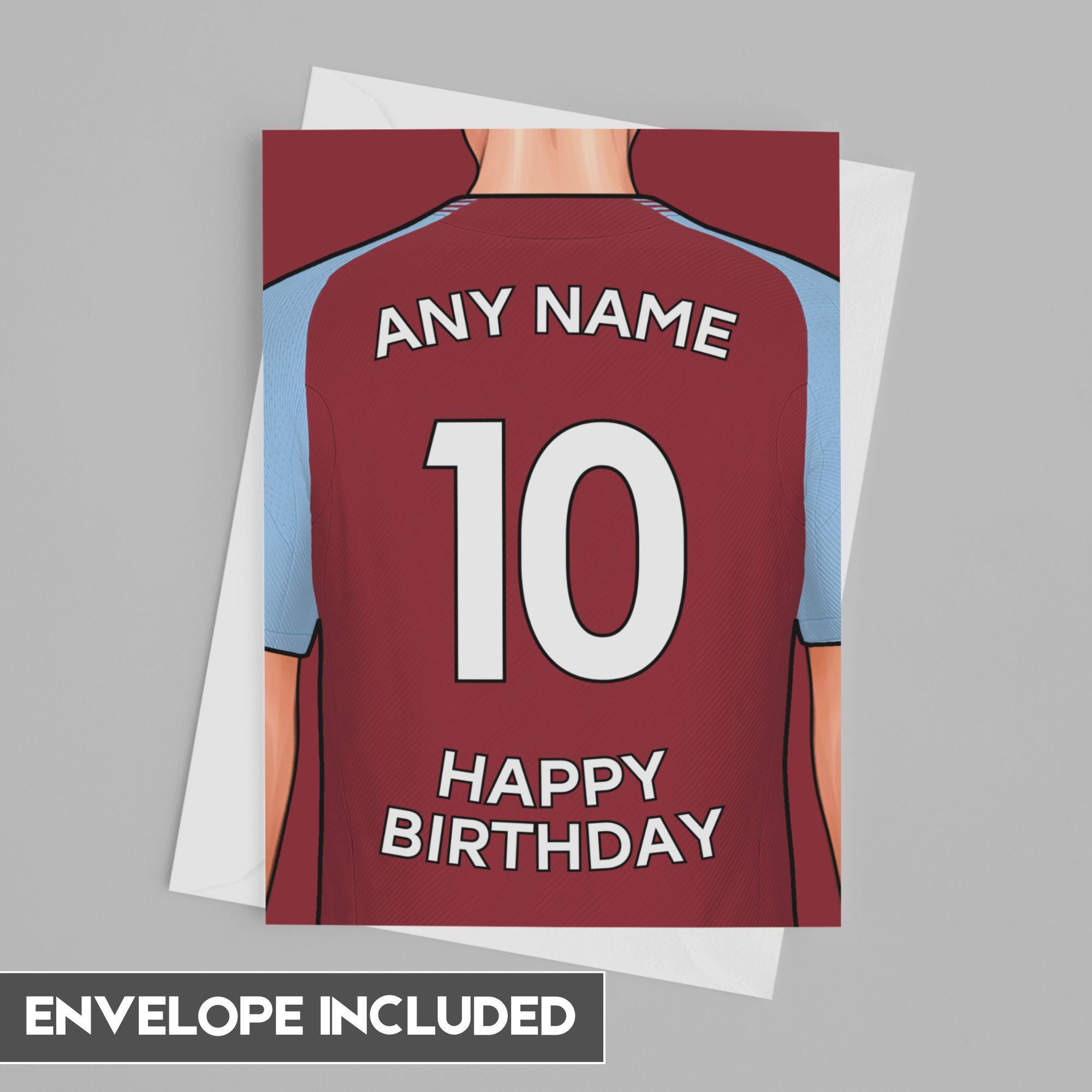 Aston Villa Birthday Card | Aston Villa Personalised Birthday Card | Fathers Day, Mothers Day | Football Fan Birthday Ideas 2024