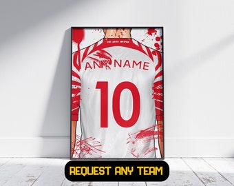 RB Leipzig Gift Personalised - Football Poster Print, Gift For Him, Gift For Dad, Gift For Son, RB Leipzig Gift Present