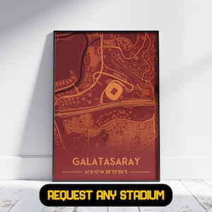 Cadeau Stade de Galatasaray - Poster de football, Cadeau pour lui/elle, Cadeau Galatasaray